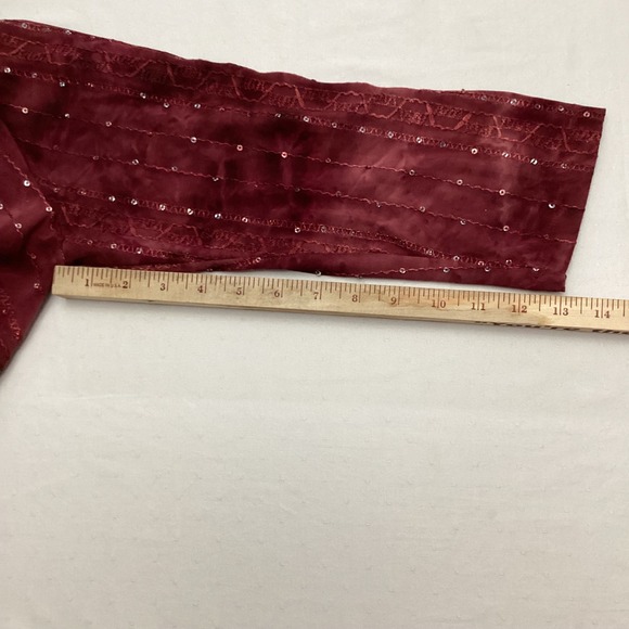 Dressbarn Burgundy Sequin Beaded 3/4 Sleeve Scoop Neck Top Womens XL - Picture 4 of 9